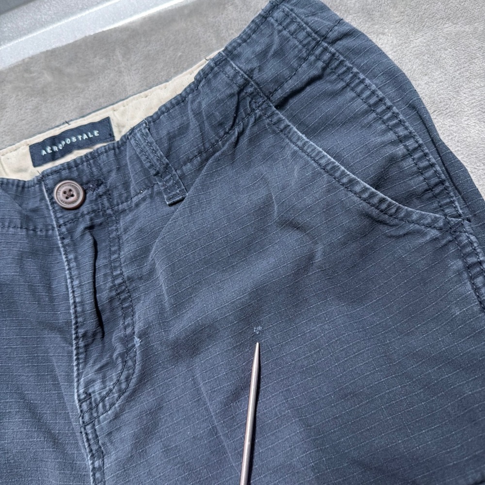 Aeropostale Cargo Pants Mens 30 Navy Blue Ripstop Cotton Outdoor Casual Skater - Picture 3 of 14